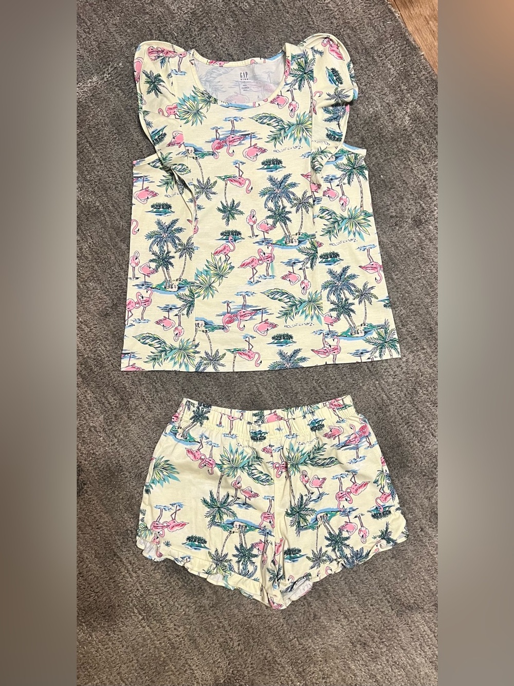 GAP flamingo print pajama set girls size 14